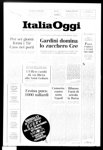 Italia oggi : quotidiano di economia finanza e politica